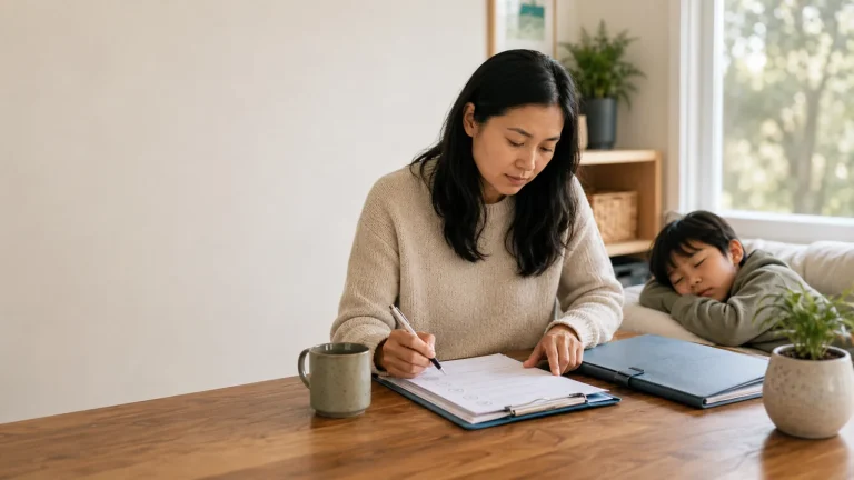 Parent reviewing a medical-cause checklist for a child's sudden behavior change.